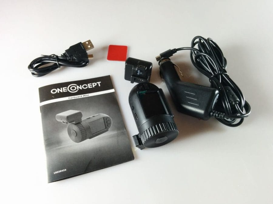 OneConcept Dash Cam Test - Lieferumfang