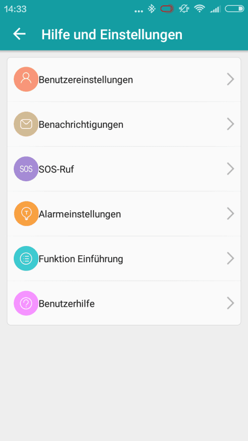 Fundo Wear App Einstellungen