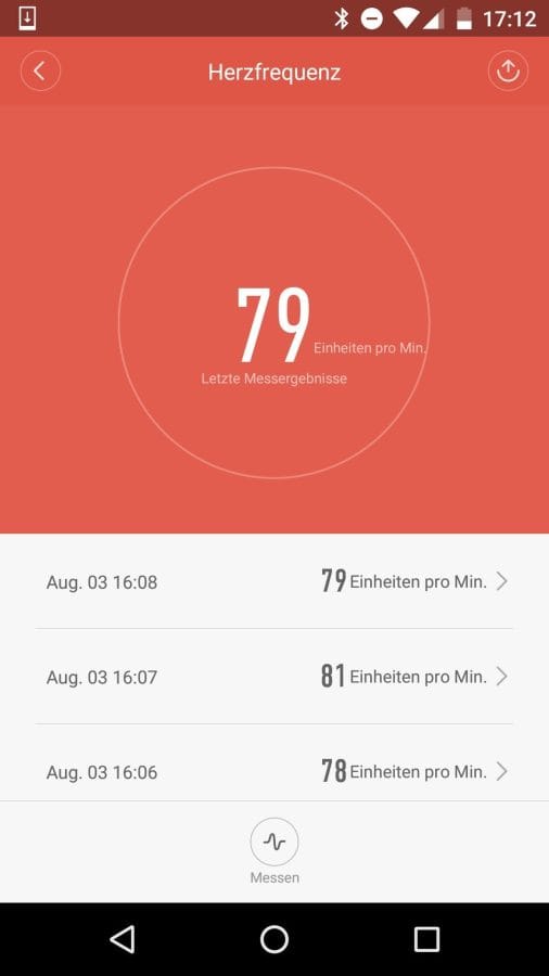 Mi Band 2 Pulsmesser