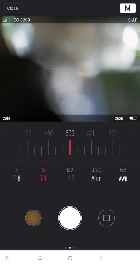 Yi Mirrorless App Live-Bild