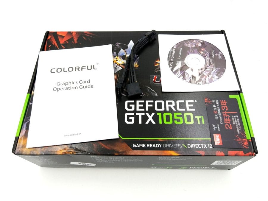 Colorful GTX 1050 Ti Box Lieferumfang (1)