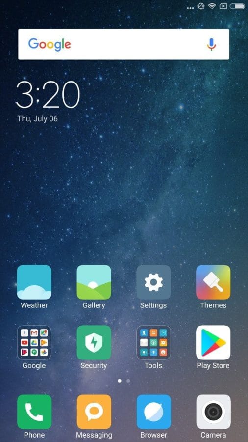 MIUI 8.5 Home Screen