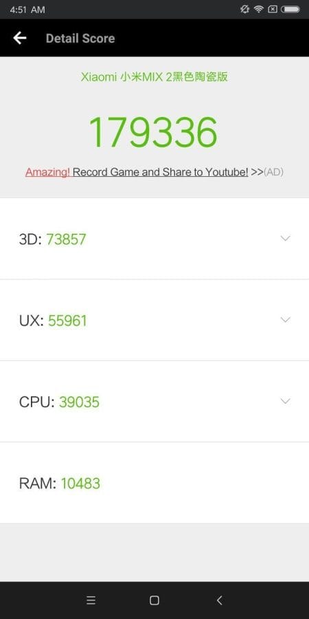 Xiaomi Mi Mix 2 Review - AnTuTu Benchmark