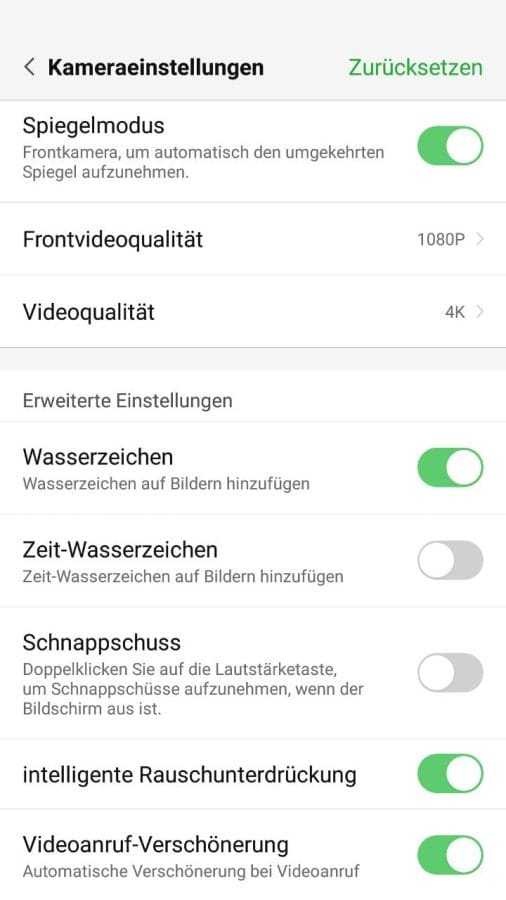 Kamera Einstellungen (3)