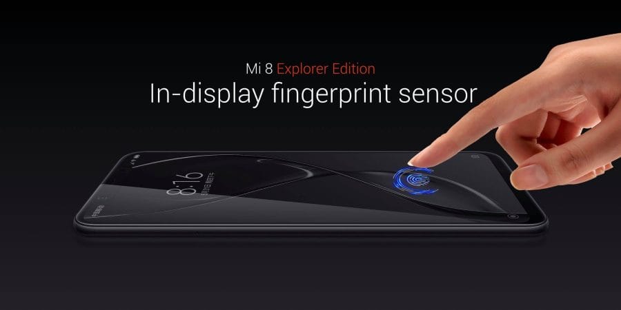 Der ins Display integrierte Fingerabdruckscanner der Xiaomi Mi8 Explorer Edition