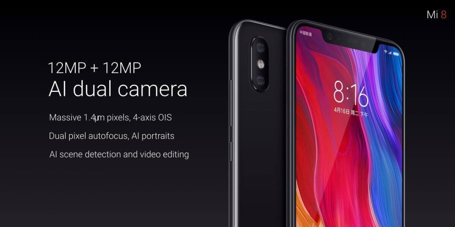 Die duale Hauptkamera des Xiaomi Mi8