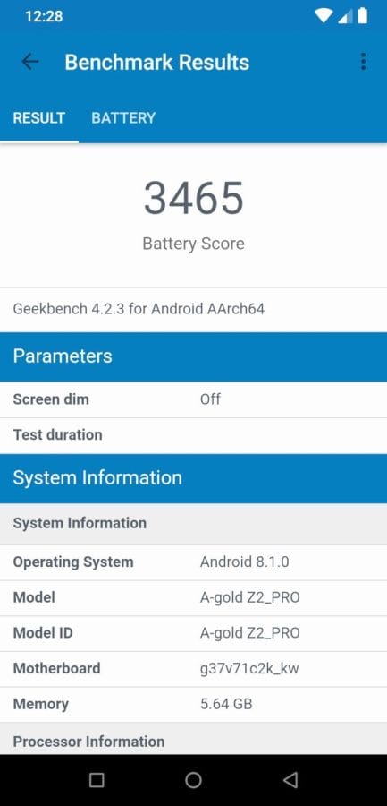 UMIDIGI Z2 Pro Geekbench Akkutest (1)