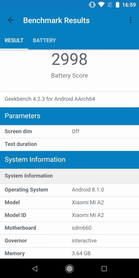 Mi A2 Geekbench Akkuverbrauch (1)