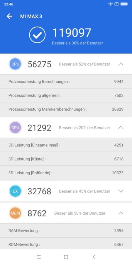 Xiaomi Mi Max 3 AnTuTu Benchmarktest