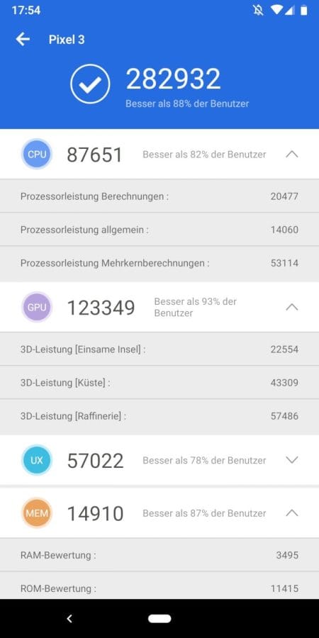 Google Pixel 3 AnTuTu Benchmark