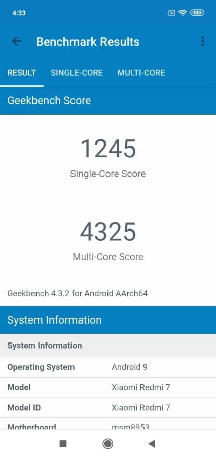 Redmi 7 Geekbench