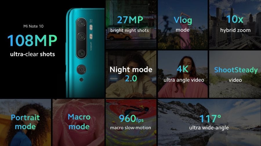 Xiaomi Mi Note 10 Kamerafunktionen