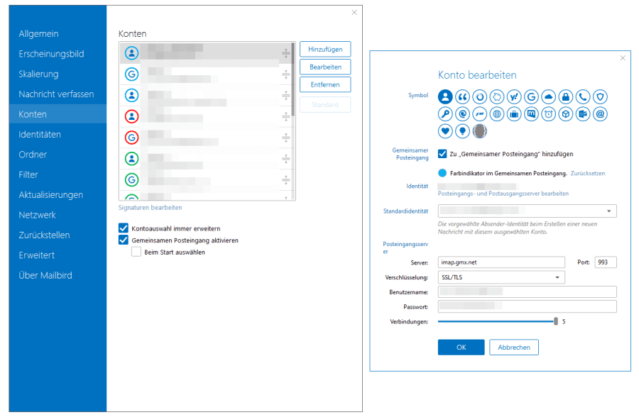 Mailbird Kontakte hinzufügen.