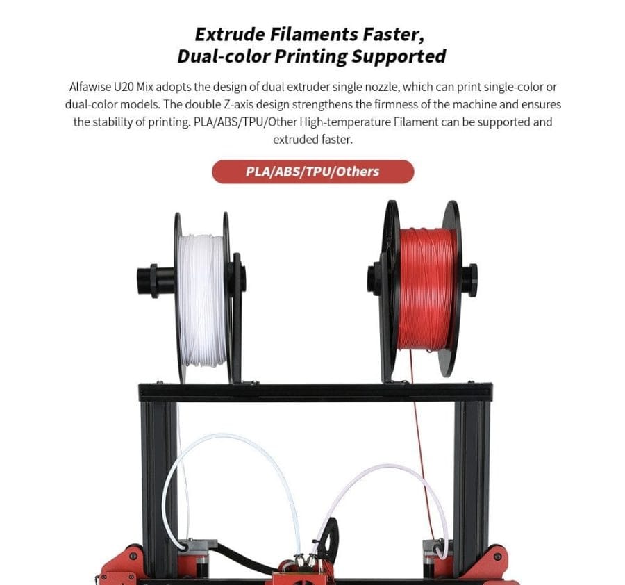 Alfawise U20 Mix Dual Color Extruder