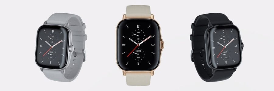 Amazfit GTS 2 Smartwatch in den Farben Schwarz, Silber und Gold