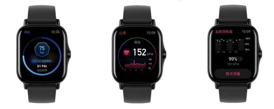 Amazfit GTS 2 PAI, SpO2 und Herzfrequenz