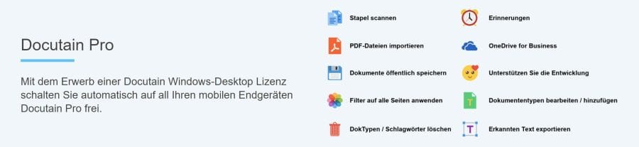 Docutain Pro Funktionen