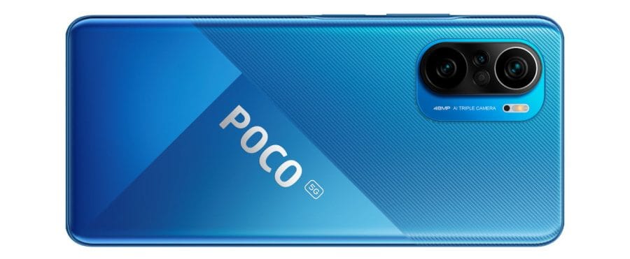 POCO F3 Smartphone Rückseite in Blau