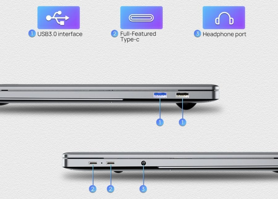 KUU Laitnin G3 Notebook Anschlüsse