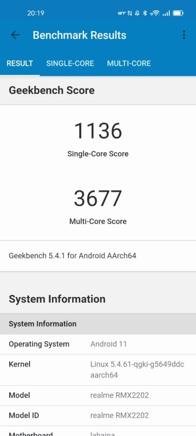 realme GT Geekbench GT Modus