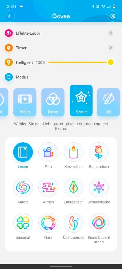 Govee App Modus Szene