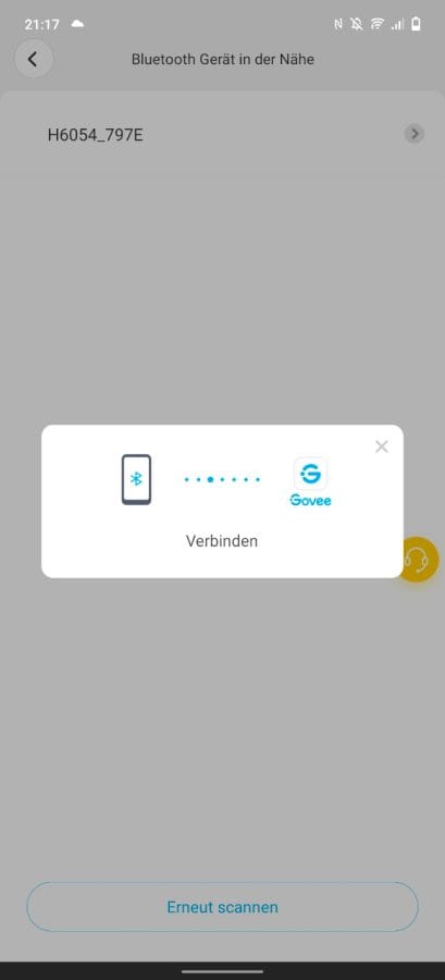 Govee Smart LED Lightbar Verbindung App (1)