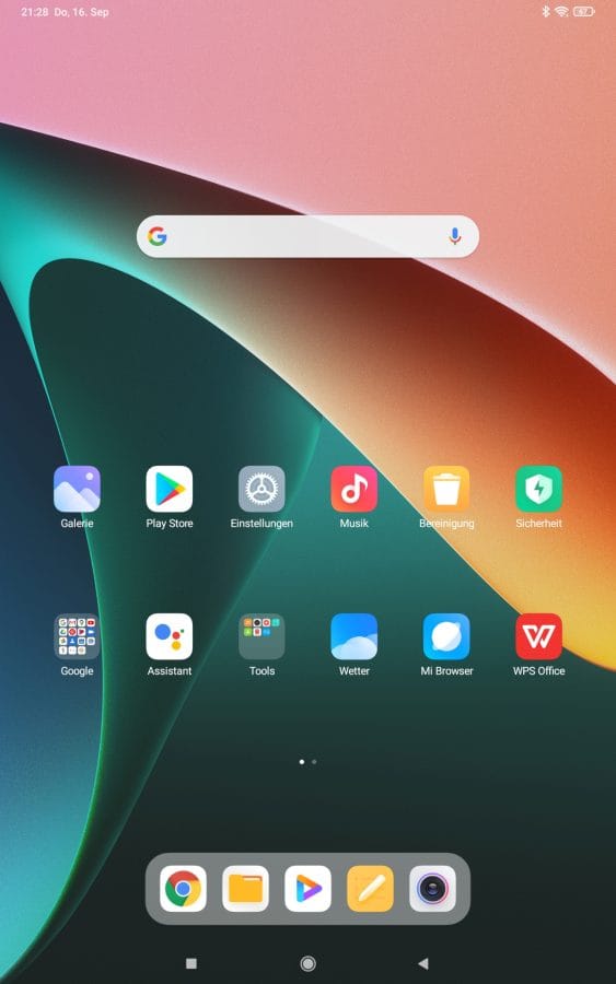 Xiaomi Pad 5 MIUI 12.5 Home Screen