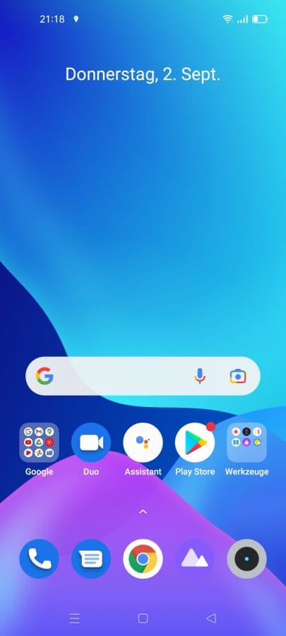 realme UI 2.0 Benutzeroberfläche Homescreen