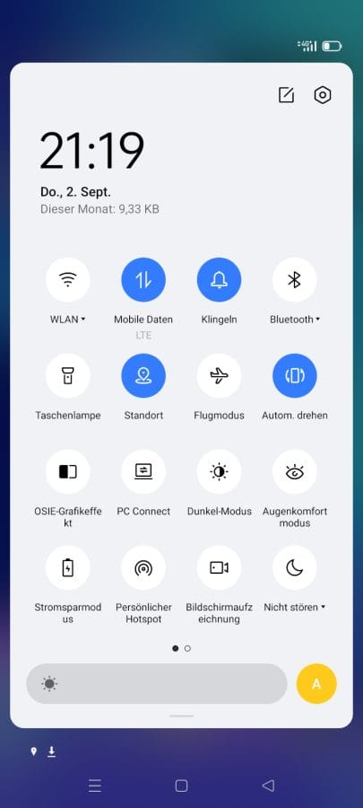 realme UI 2.0 Benutzeroberfläche Benachrichtigungsleiste