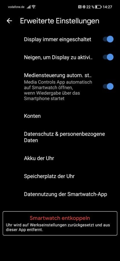 TicWatch Pro 3 Ultra GPS WearOS App Einstellungen