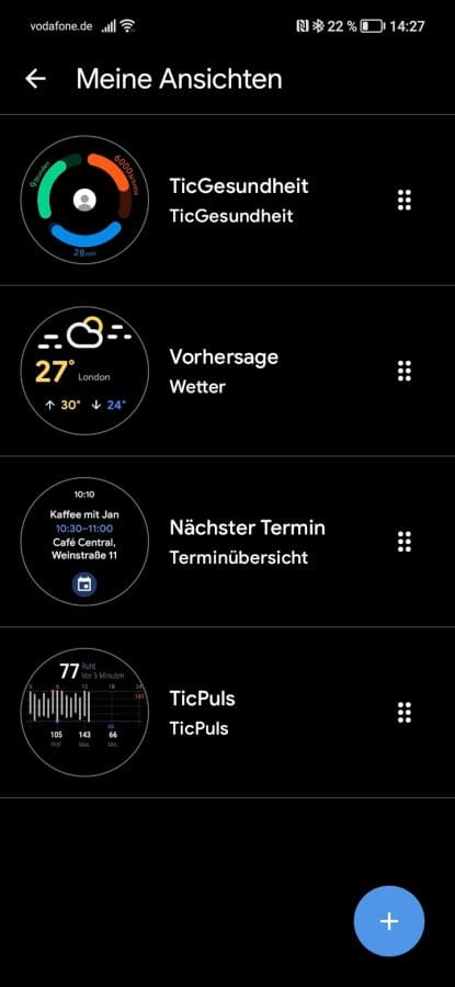 TicWatch Pro 3 Ultra GPS WearOS App Darstellung