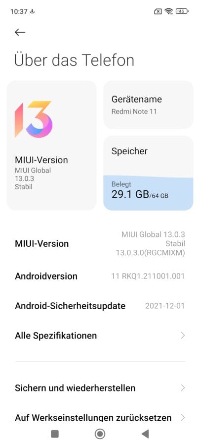 MIUI 13 Systemübersicht