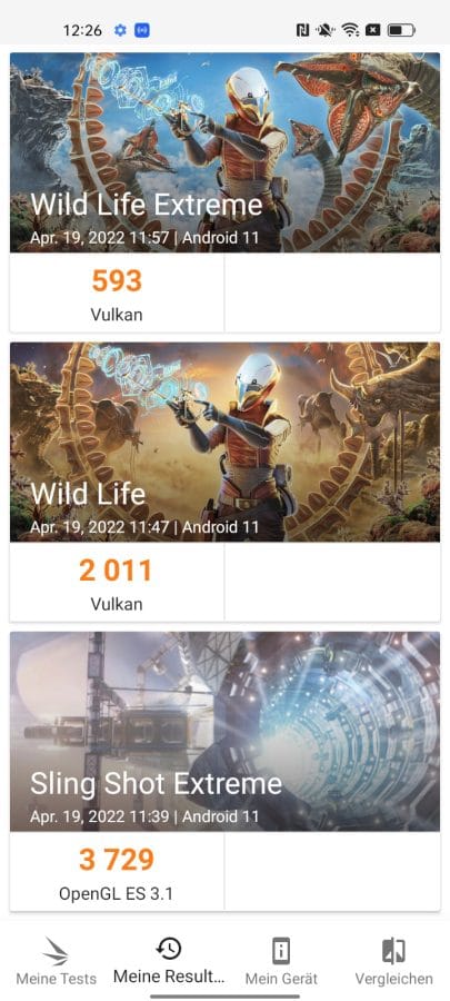 OPPO Find X5 Lite 3DMark Benchmark-Ergebnis.