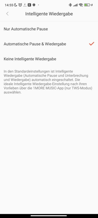 1MORE App Intelligente Wiedergabe