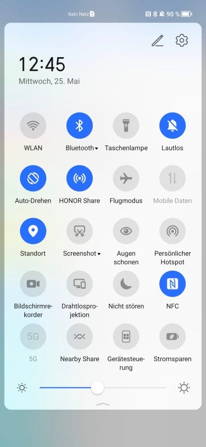 HONOR Magic 4 Pro Magic UI 6 Schnellstartleiste