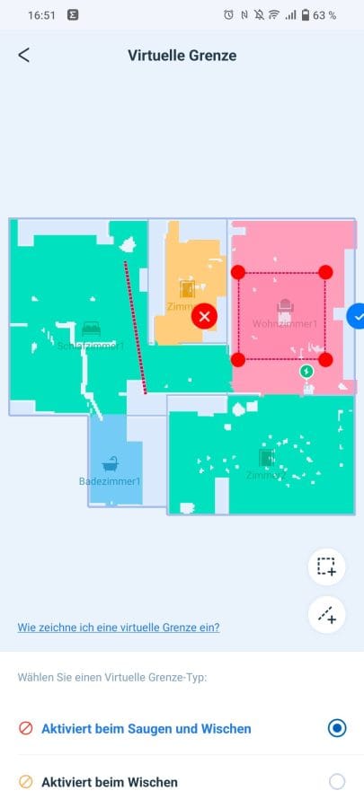 ECOVACS DEEBOT X1 OMNI Sperrzonen und Virtuelle Wände