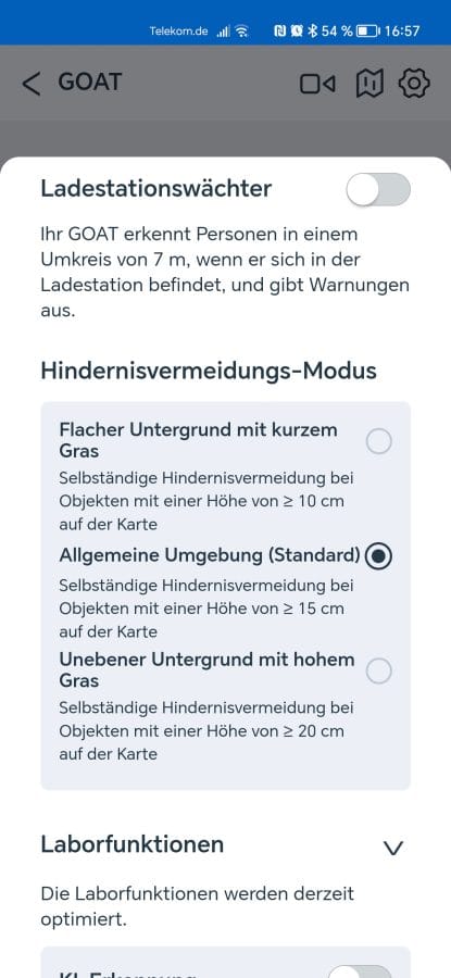 ECOVACS GOAT G1 Einstellungen (2)