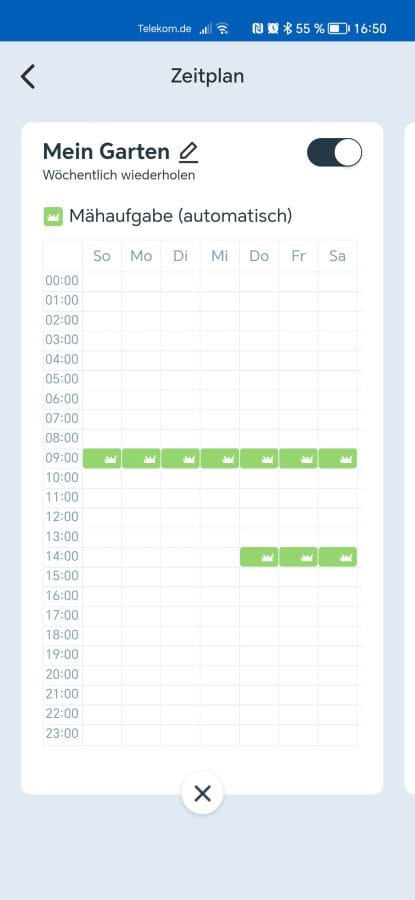 ECOVACS GOAT G1 App Zeitplan (2)