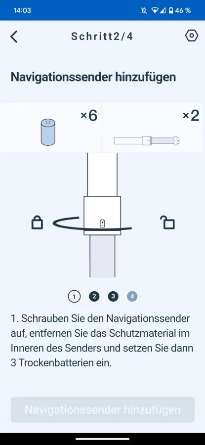 ECOVACS GOAT G1 App Anleitung Baken zusammenschrauben