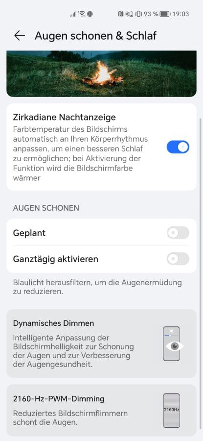 HONOR Magic 5 Pro Augenschutzmodus