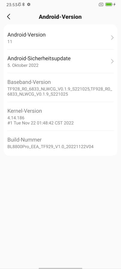 Blackview BL8800 Pro Android Version