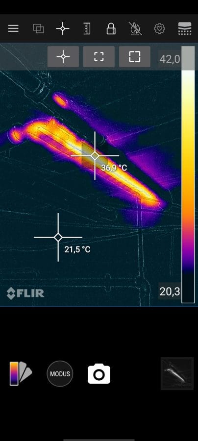 Blackview BL8800 Pro FLIR Wärmebild Temperaturunterschiede