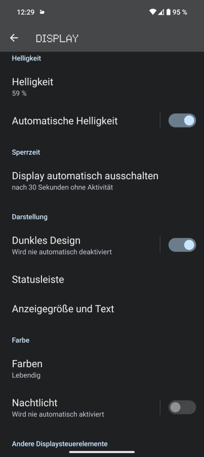 Nothing OS 2.0 Display Einstellungen