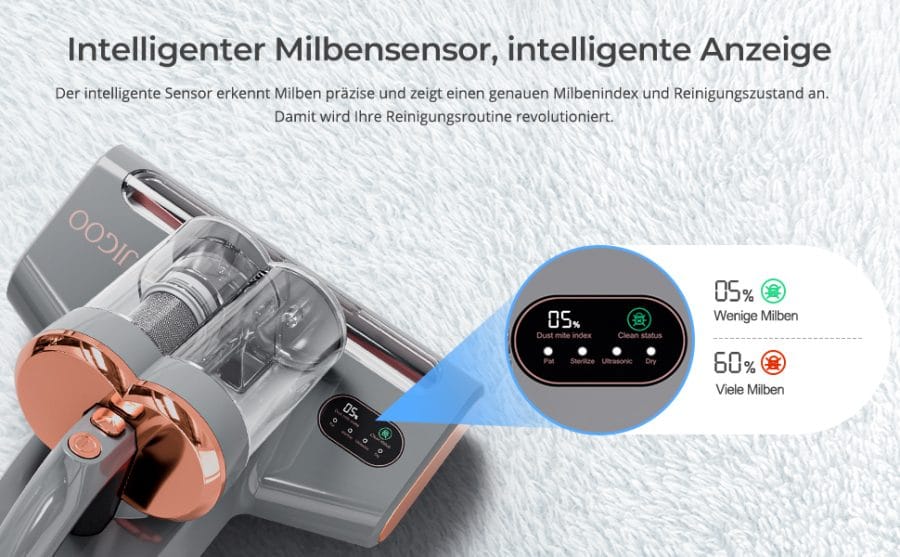 JIGOO S300 Pro Milbensauger mit Milbensensor