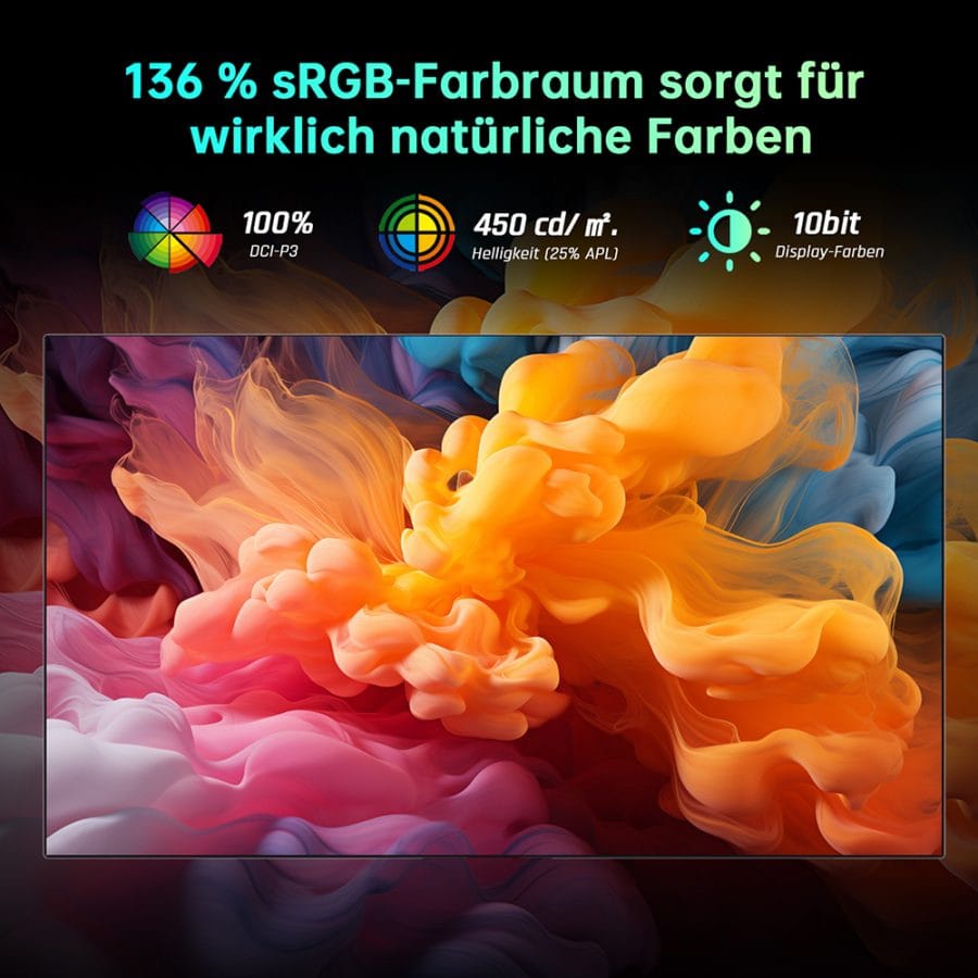 136% sRGB Farbraumabdeckung