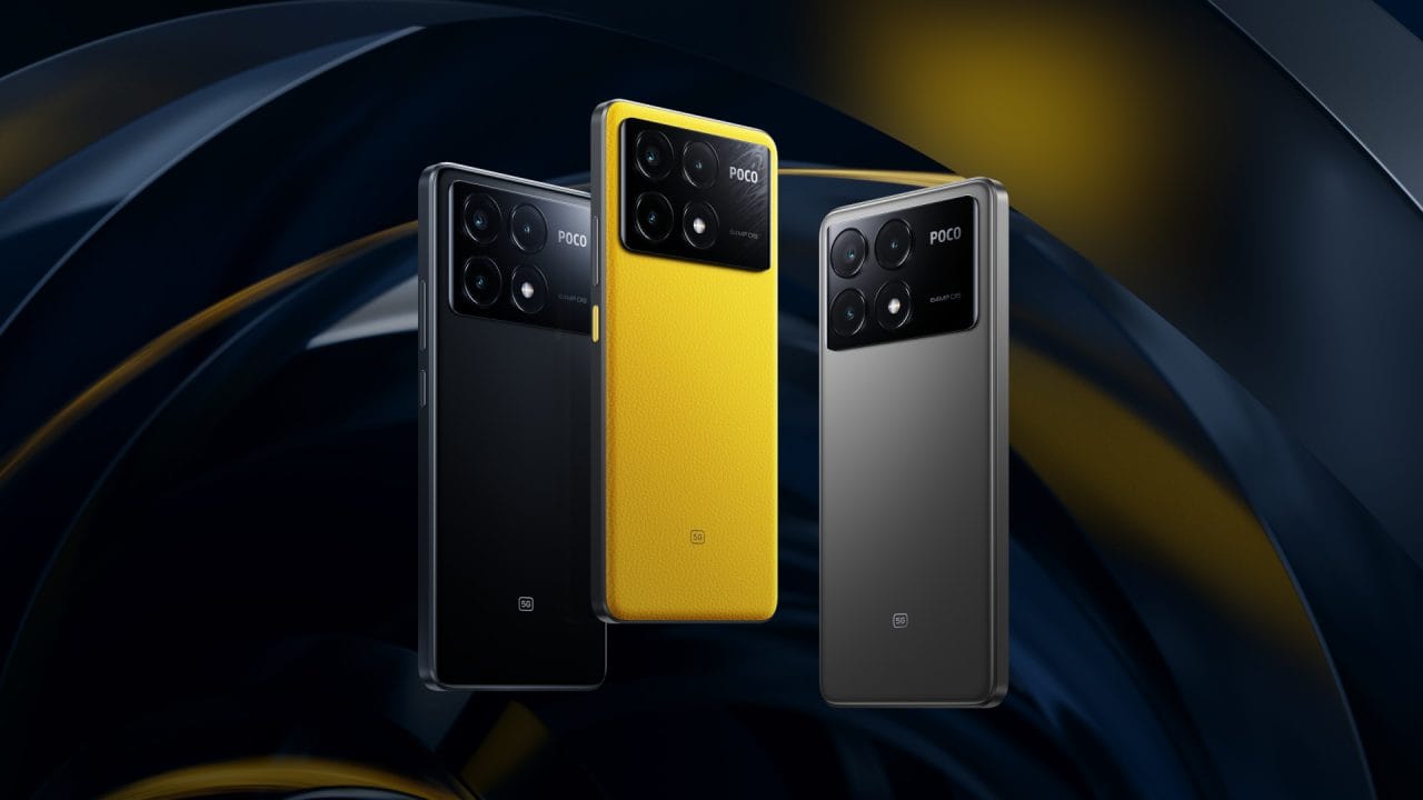 POCO X6 Pro News Hero mit Smartphone in drei Farben