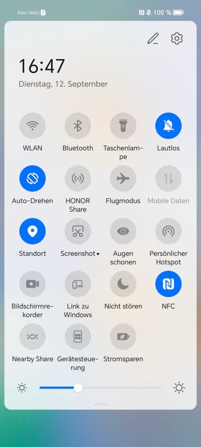 HONOR 90 MagicOS Schnelleinstellungen