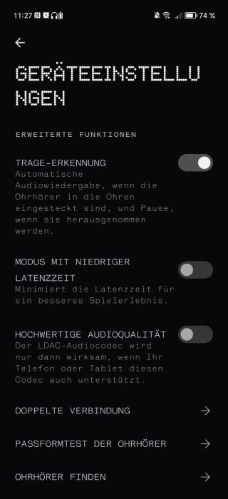 Nothing Ear (a) mit Nothing X App Funktionen