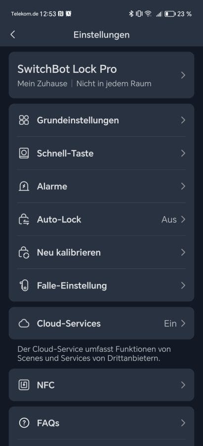 SwitchBot App Lock Einstellungen (1)