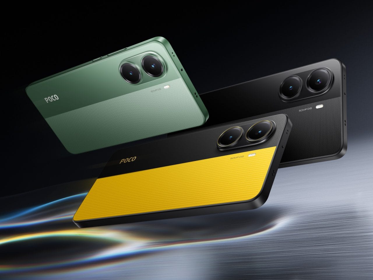 POCO X7 Pro in den Farben Black, Green und Yellow